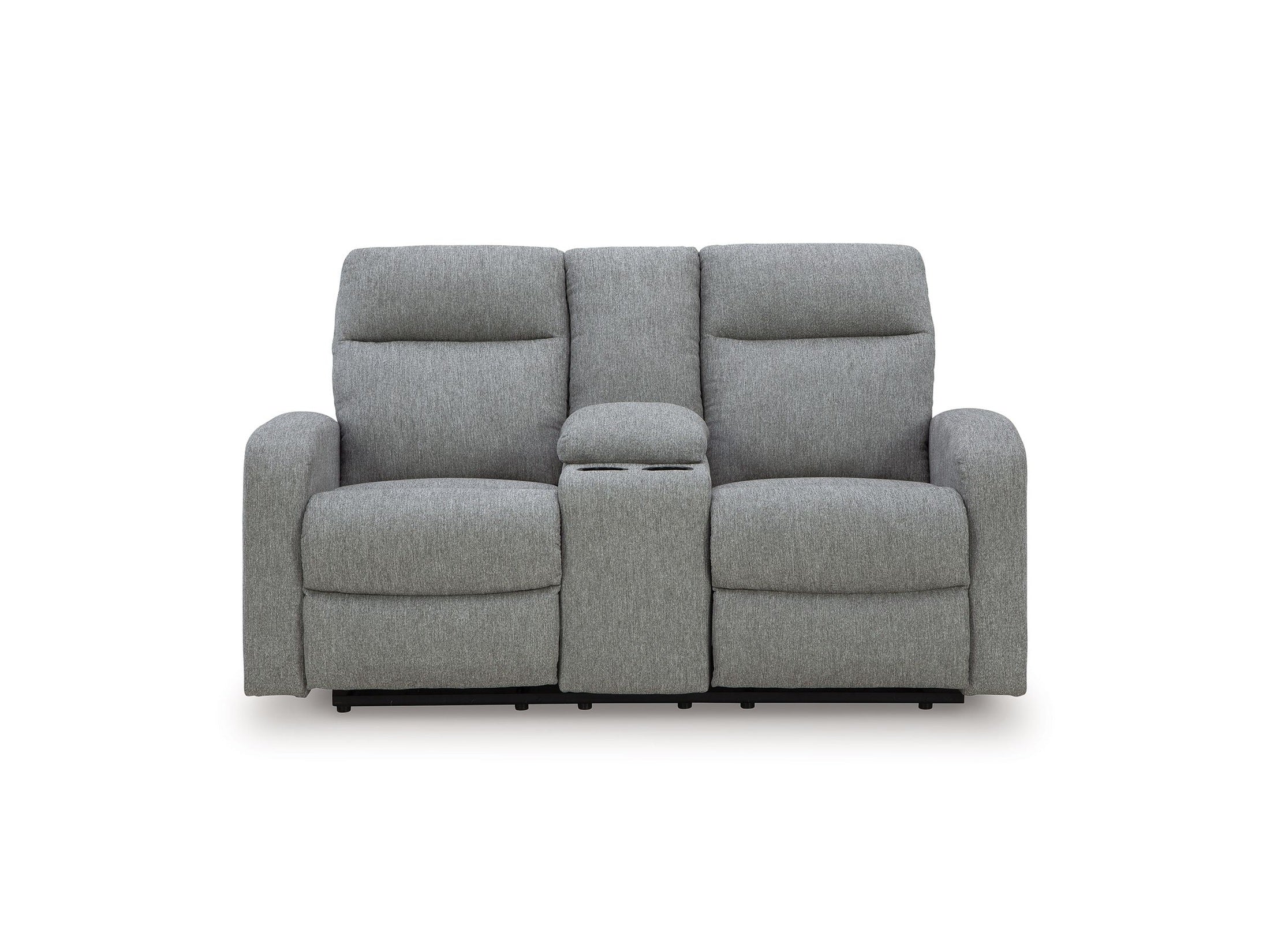 Gauntlet - Double Recline Loveseat With Console - Sterling