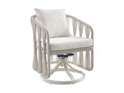 Breeze - Cream Metal Outdoor Swivel Dining Chair With Cushions - Pearl