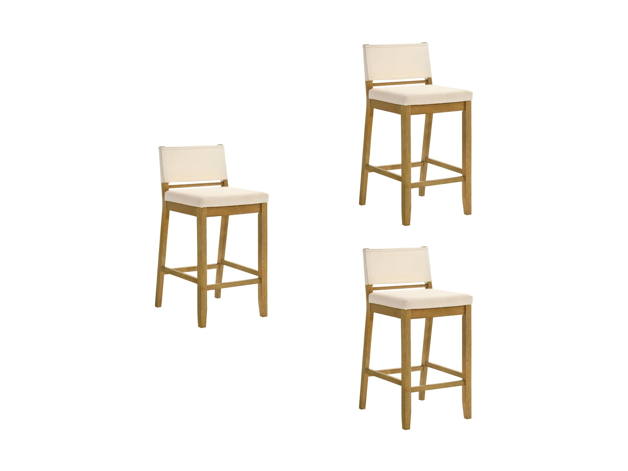 Yaneli - Contemporary Natural Wood Bar Height Kitchen Bar Stool