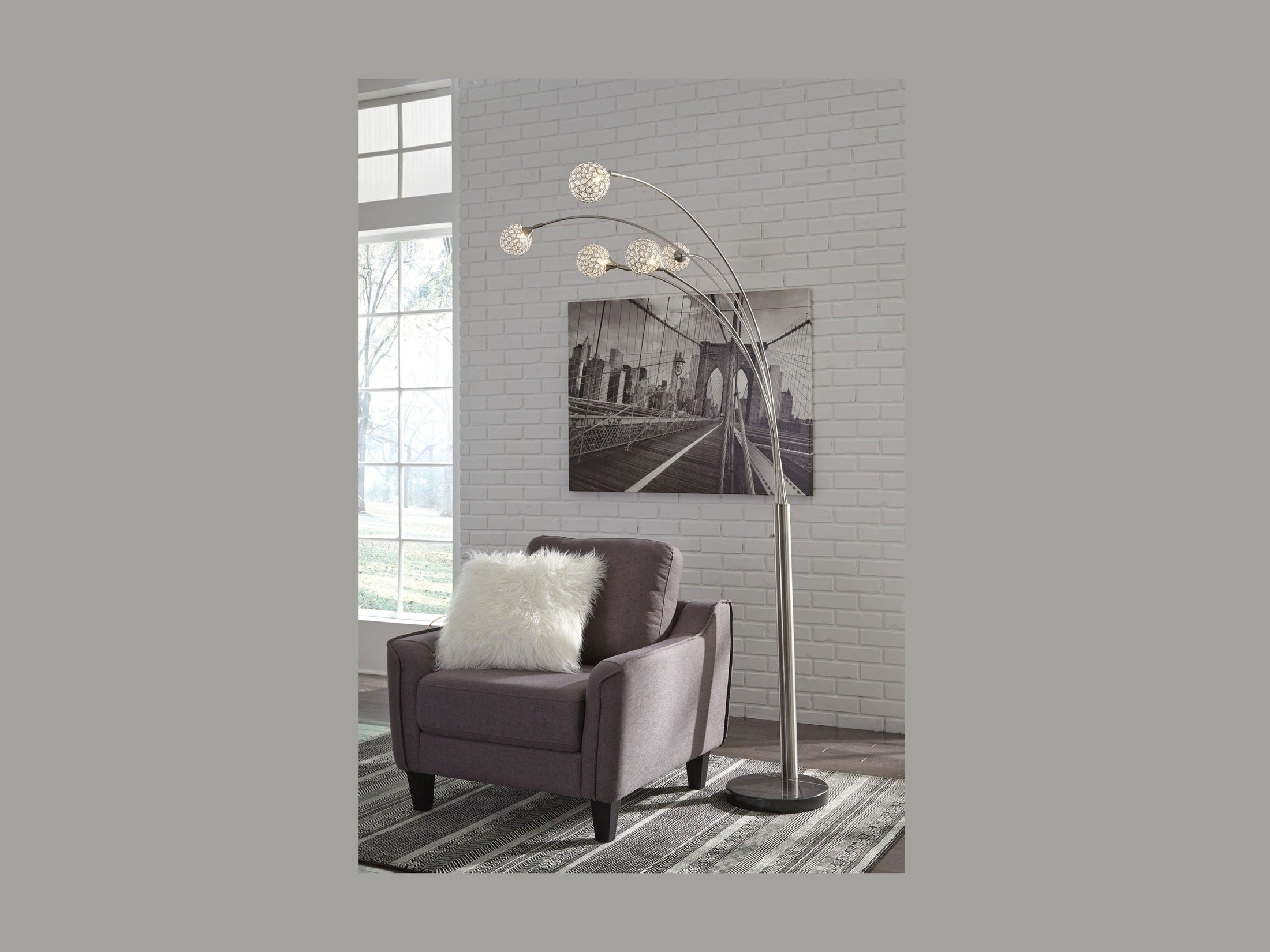 Winter - Metal Arc Lamp  - Silver Finish
