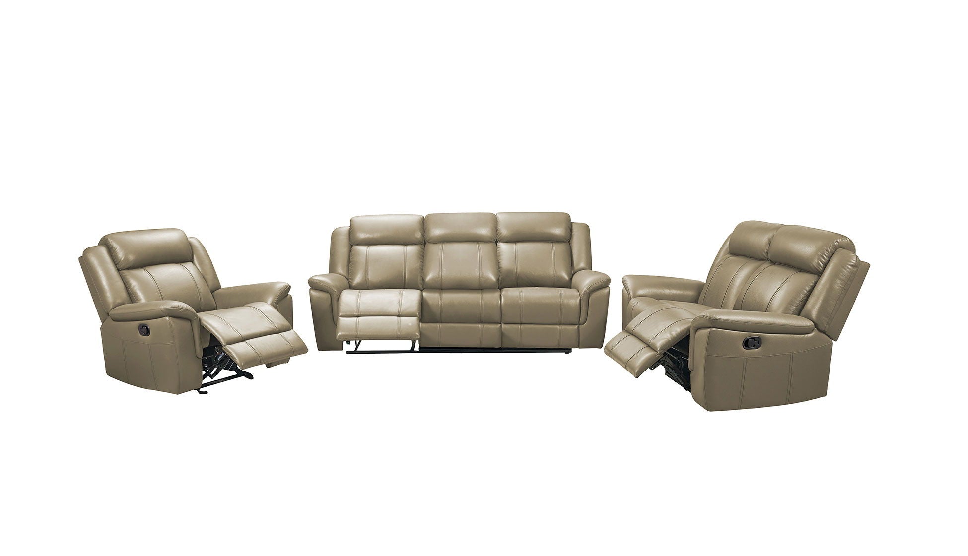 9015 - Sofa With Manual Recliner - Taupe