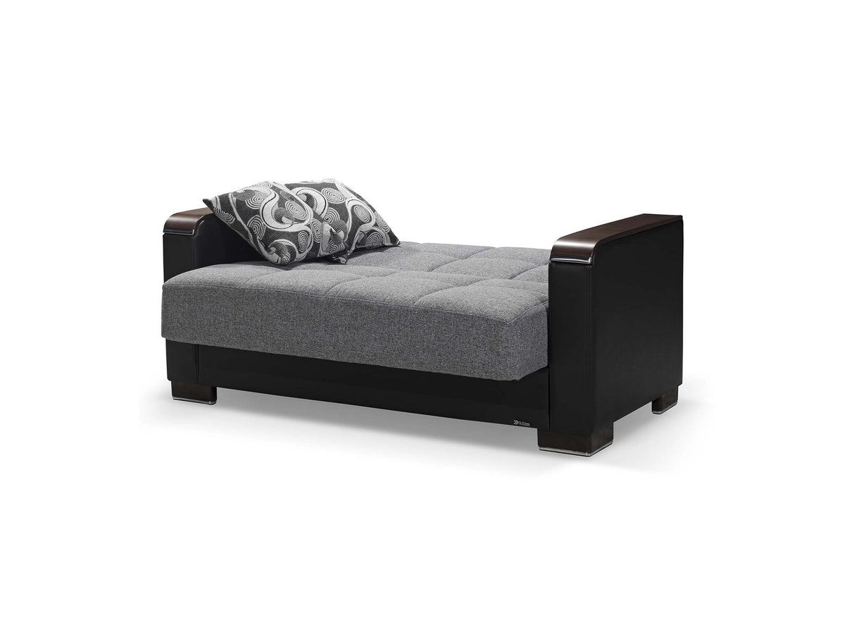 Ottomanson Armada X - Upholstered Convertible Wood Trimmed Loveseat With Storage