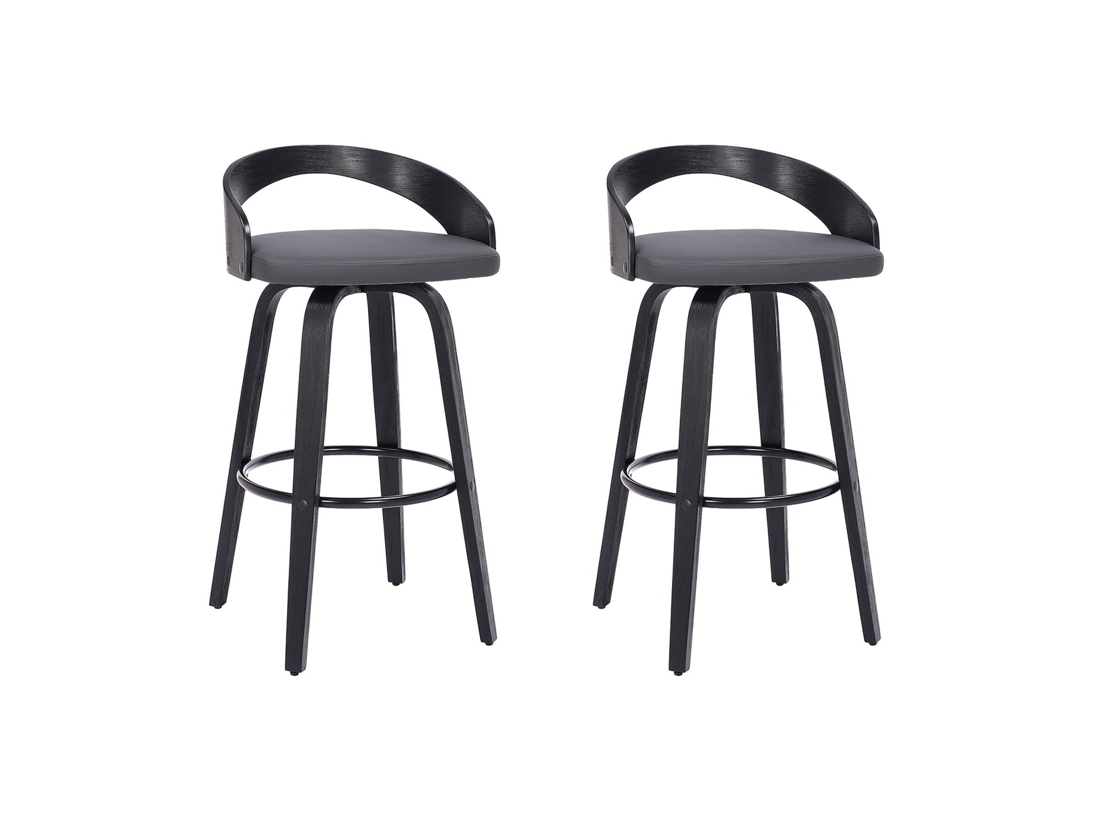 Sonia - 26" Counter Height Swivel Bar Stool - Black Wood