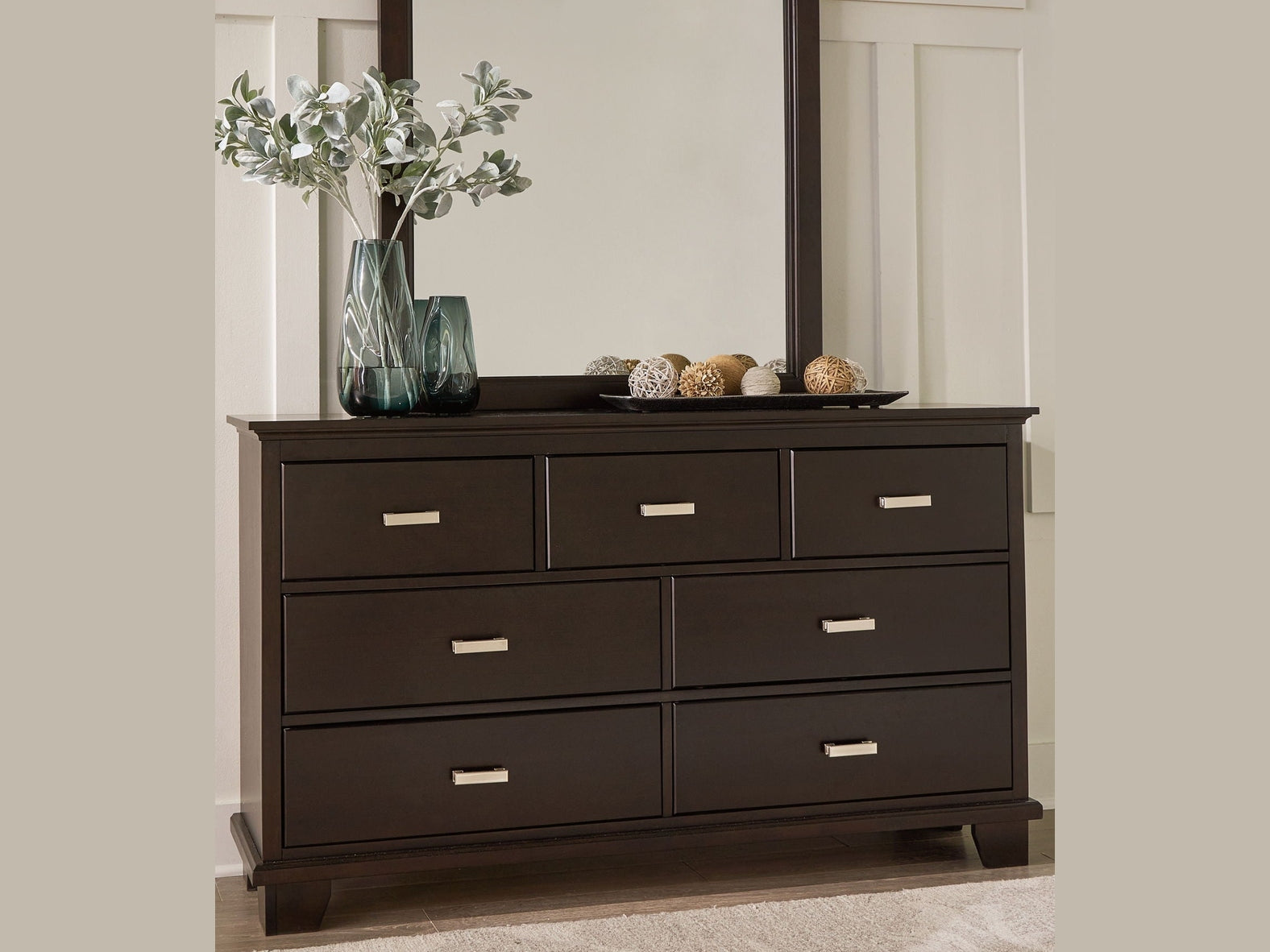 Covetown - Dresser And Mirror - Dark Brown