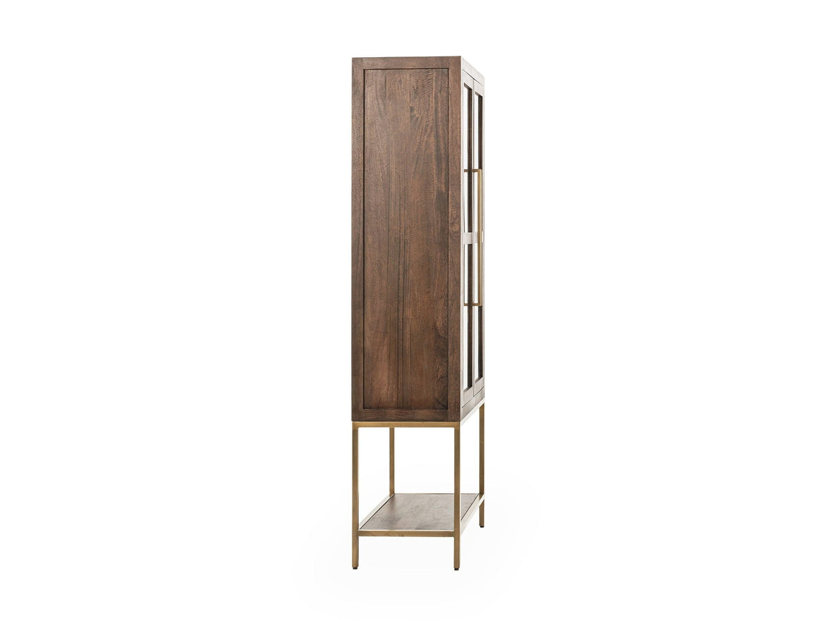 Freemont - Solid Wood Tall Cabinet - Kona Brown
