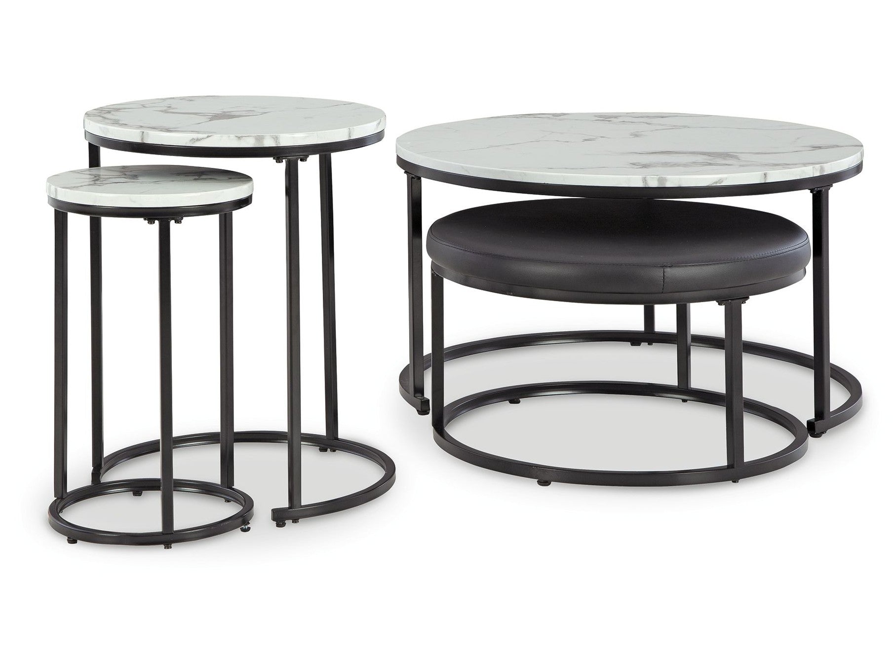 Jusmour - Occasional Nesting Table (Set of 4) - Black / White