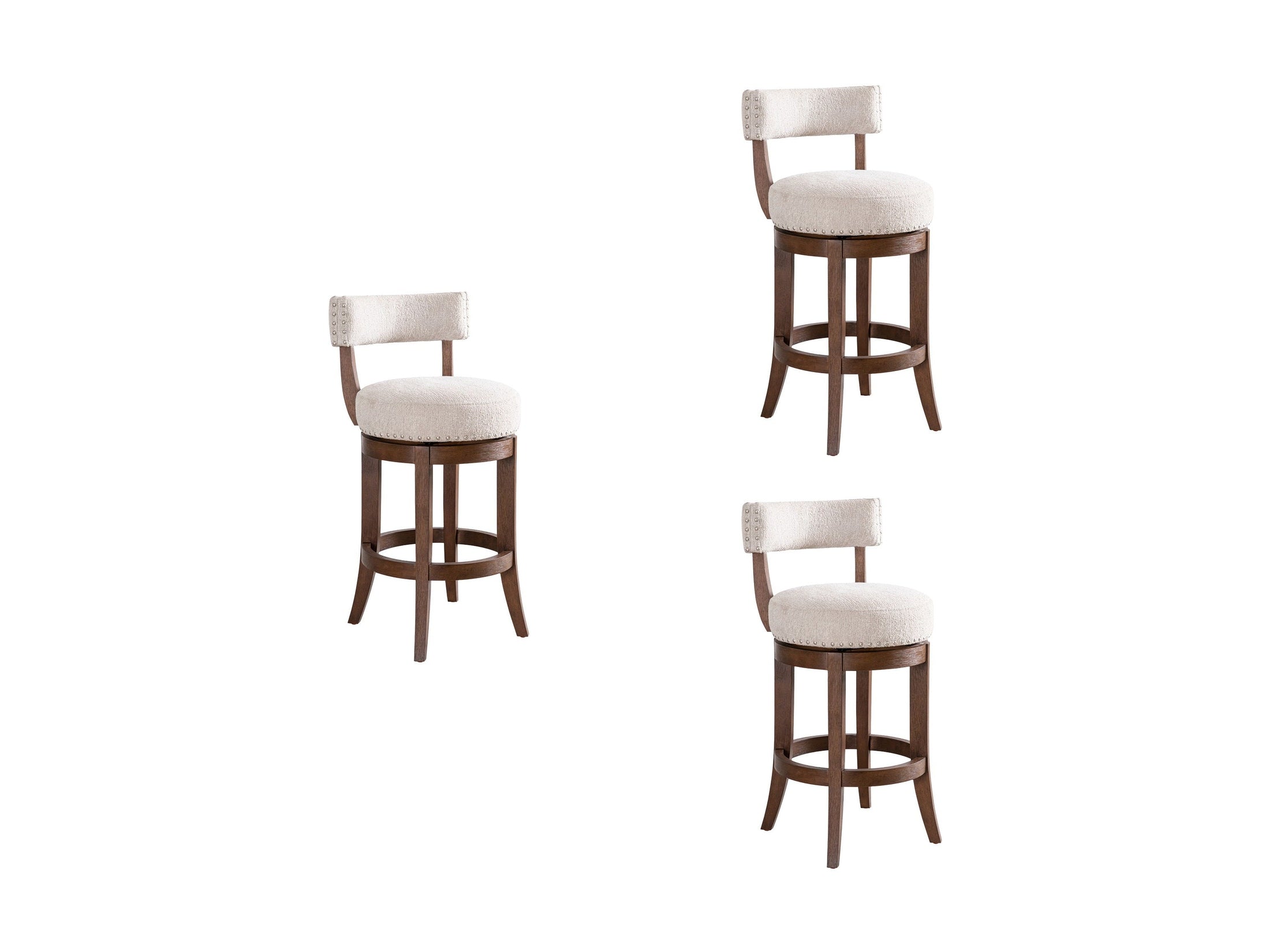 Mystic - Solid Wood Upholstered 26" Counter Height Swivel Barstool