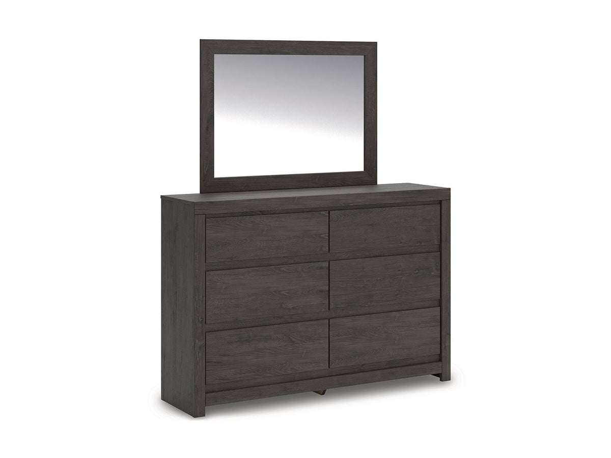 Fraluna - Dresser And Mirror - Charcoal