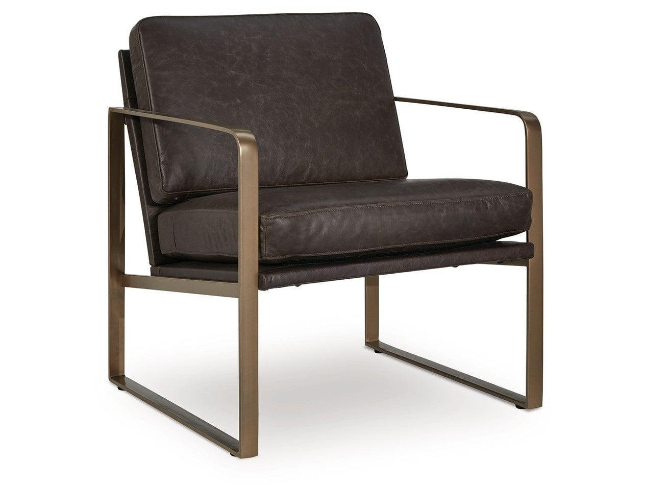 Bradett - Accent Chair - Dark Brown / Gold Finish