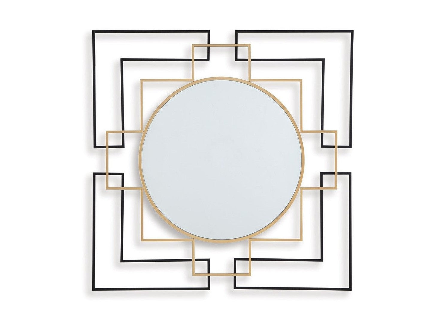 Oceanal - Accent Mirror - Black / Gold Finish