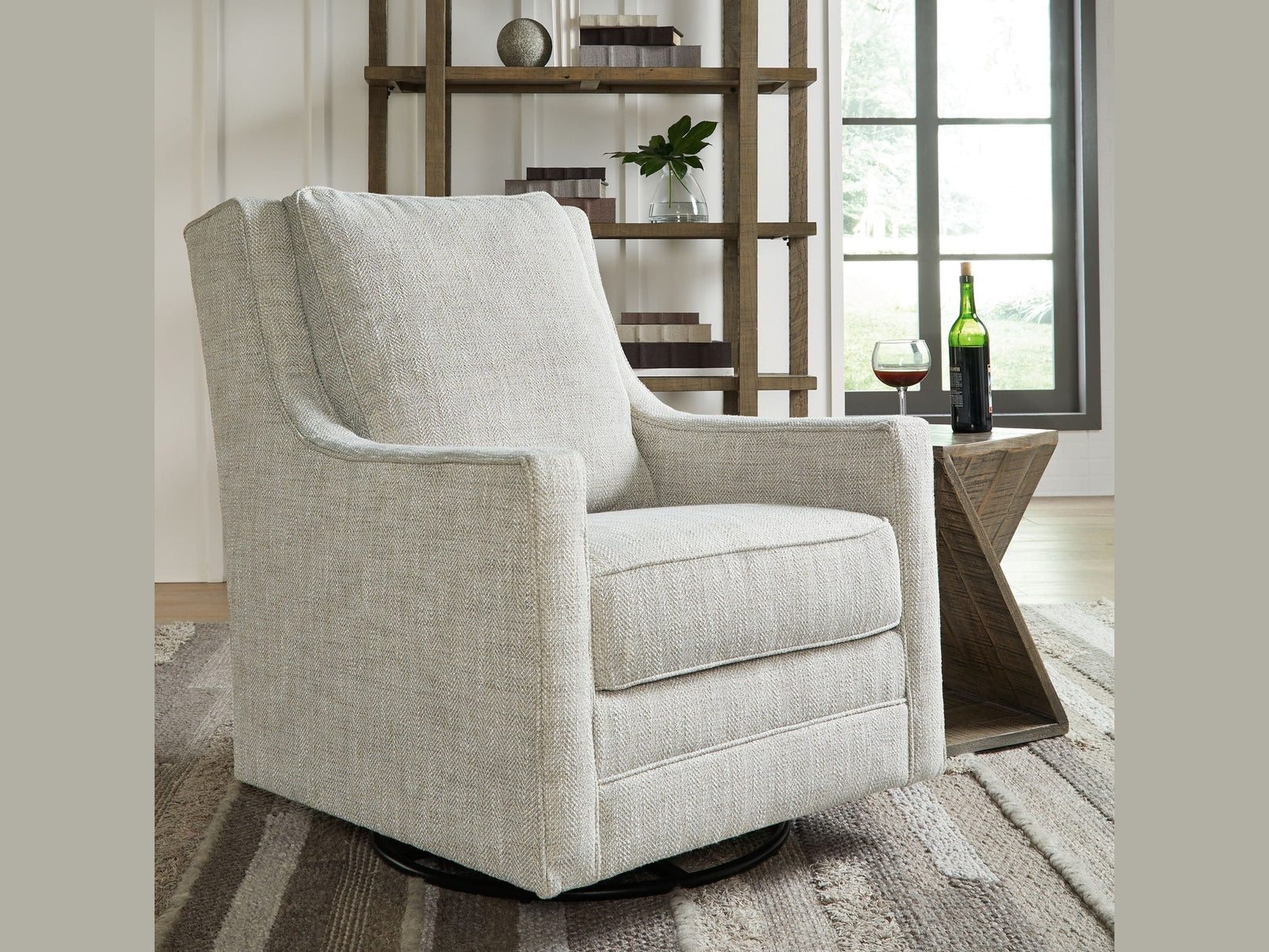 Kambria - Swivel Glider Accent Chair - Fog