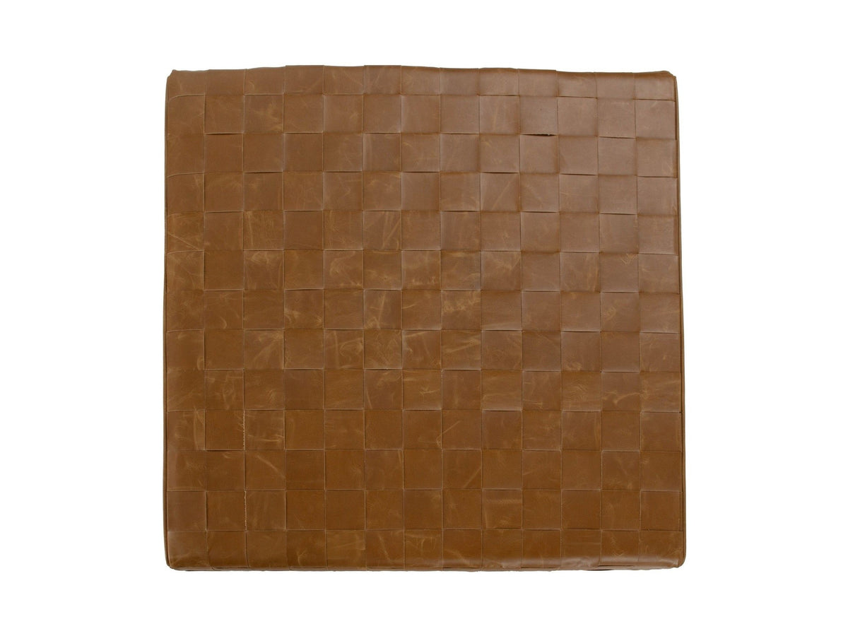 Bridgitte - Leather Square Ottoman - Autum Maple