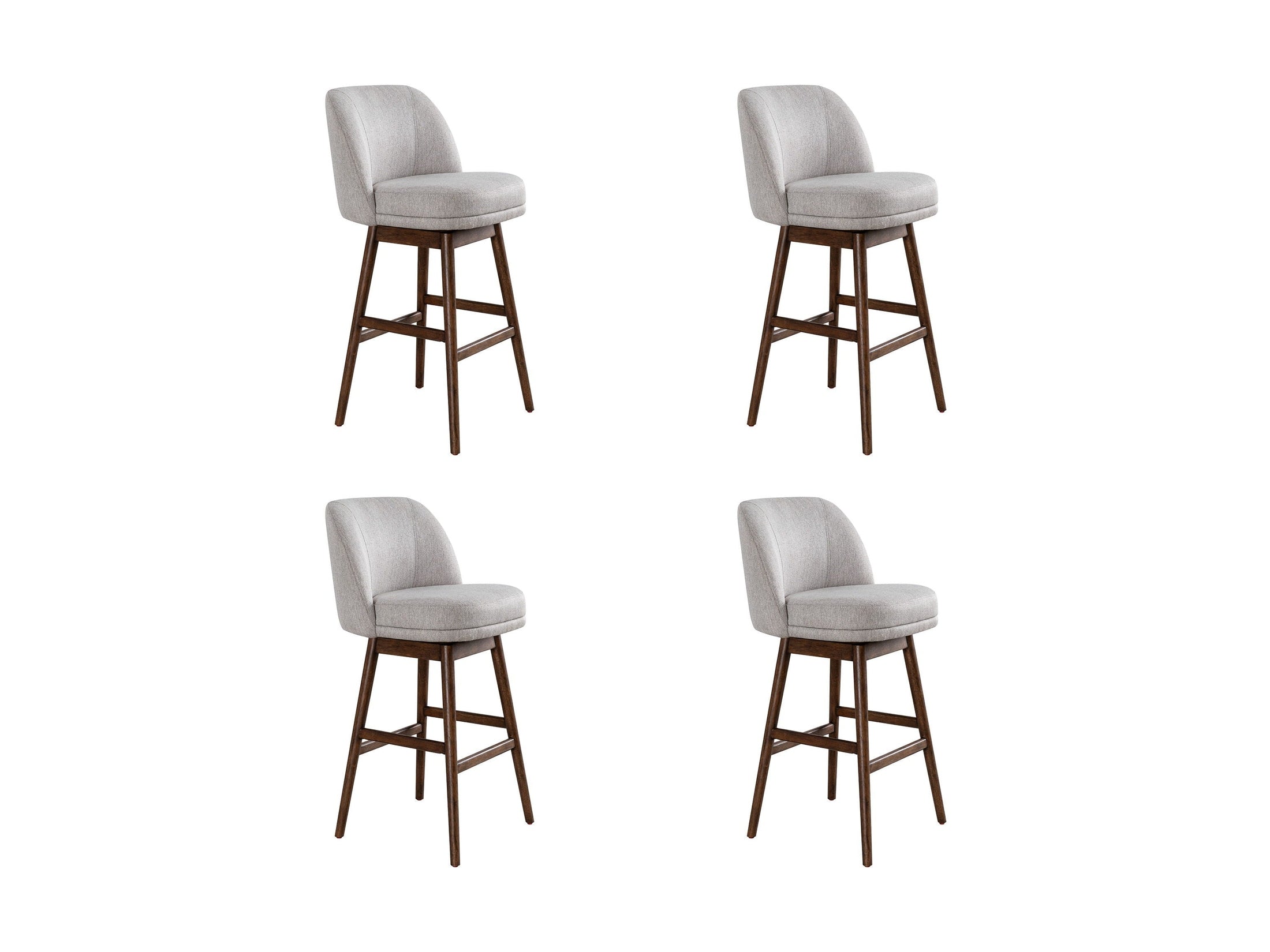 Sadie - Solid Wood Upholstered 30" Bar Height Swivel Barstool