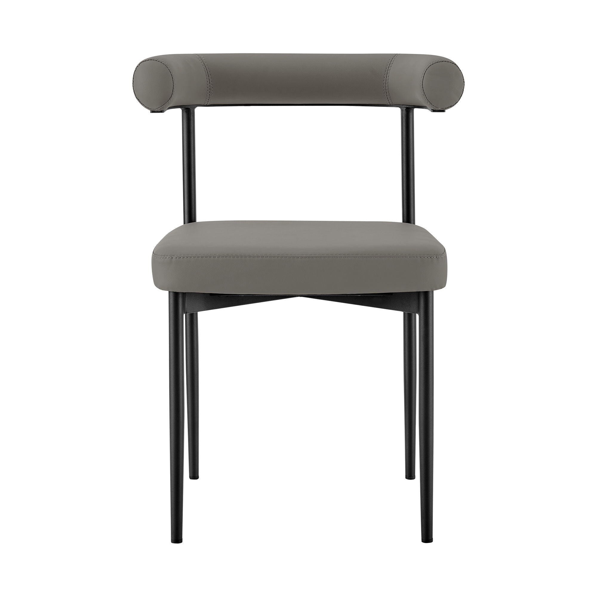 Veronica Shannon -Round Glass Dining Table Set - Matte Black Legs