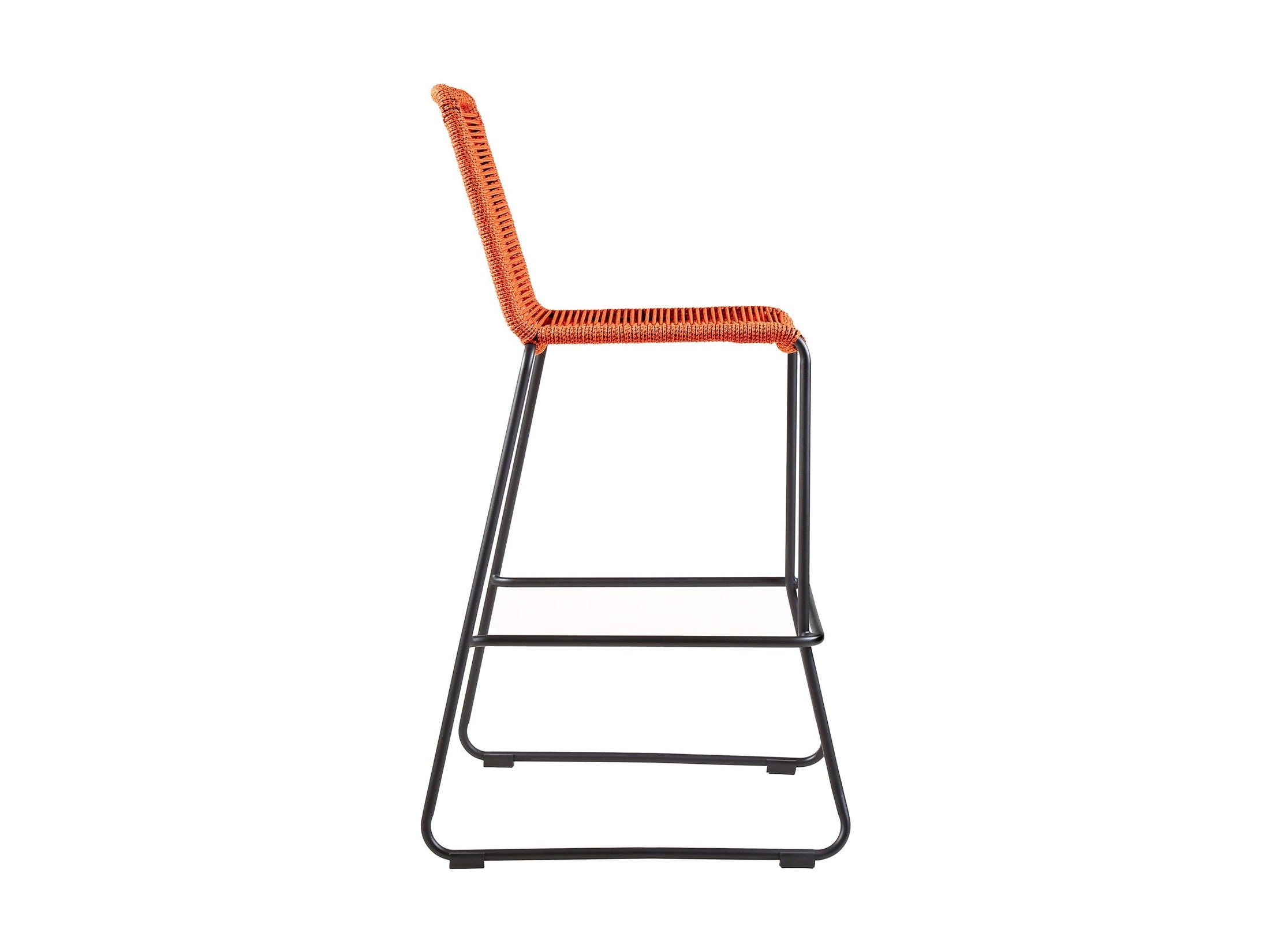 Shasta - 30" Outdoor Metal And Rope Stackable Barstool