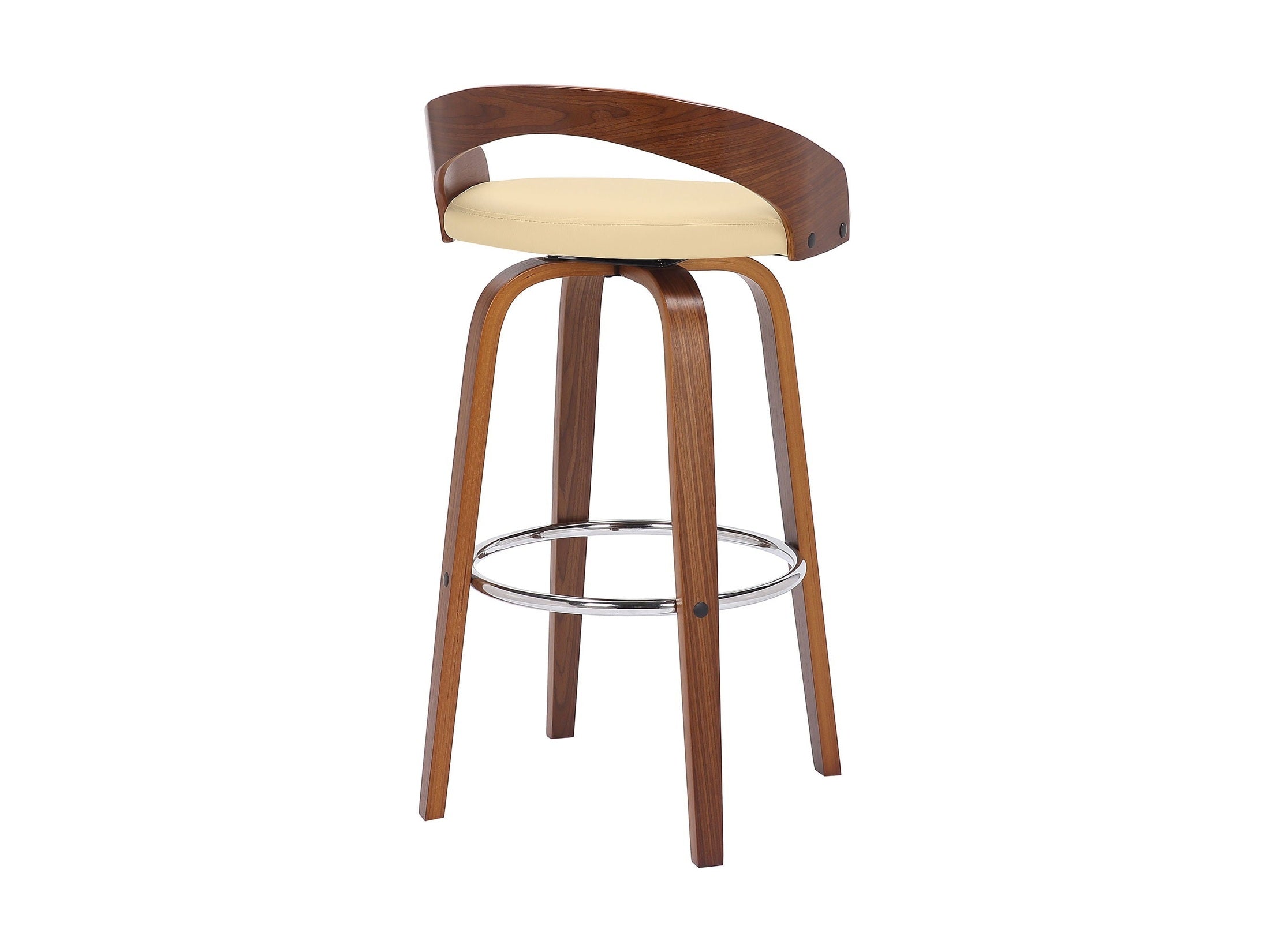 Sonia - 30" Bar Height Swivel Bar Stool - Walnut Wood