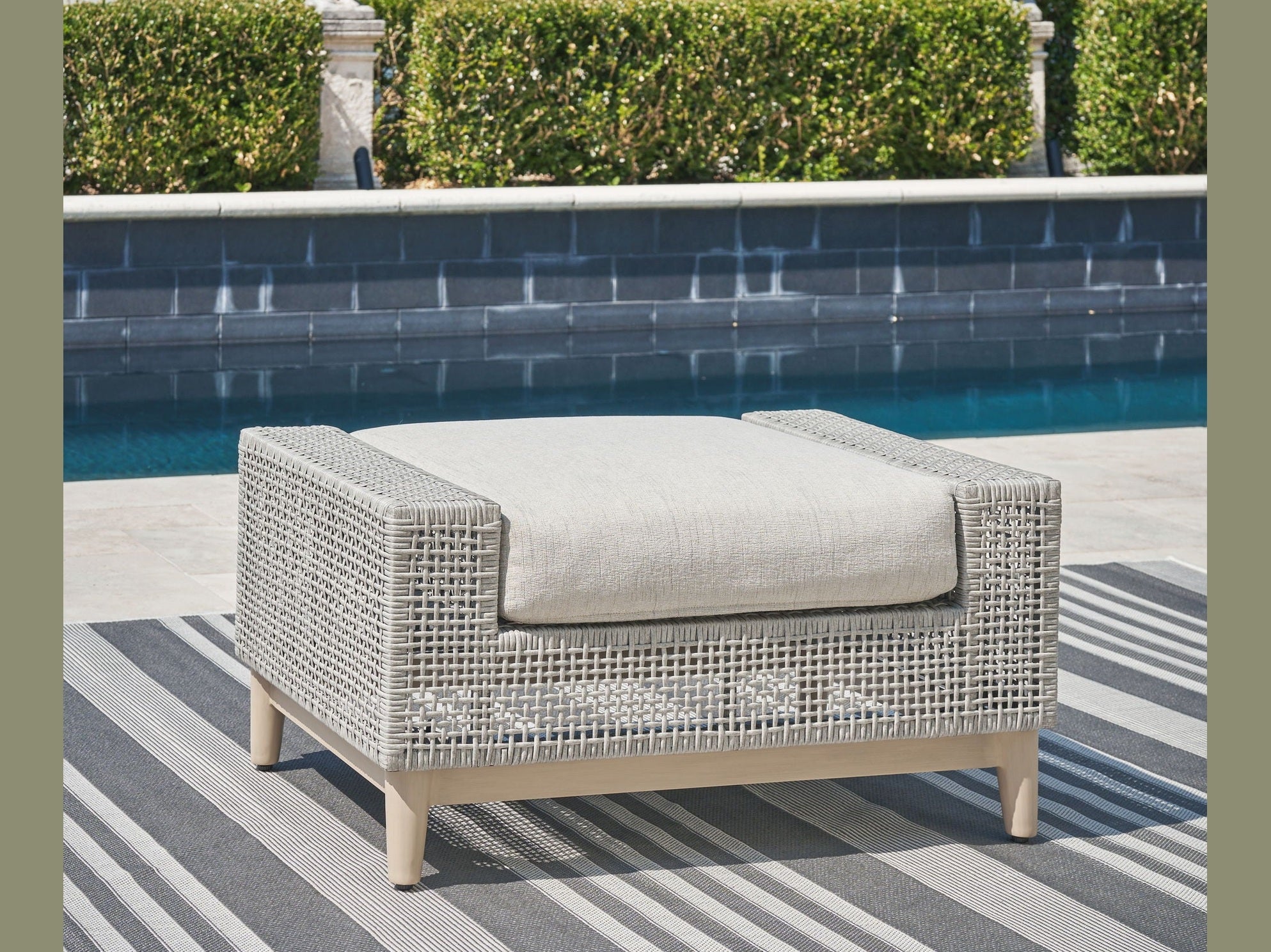 Seton Creek - Ottoman With Cushion - Gray
