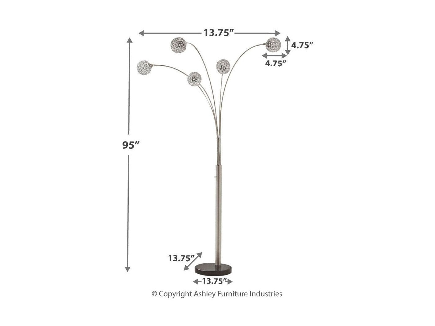 Winter - Metal Arc Lamp  - Silver Finish