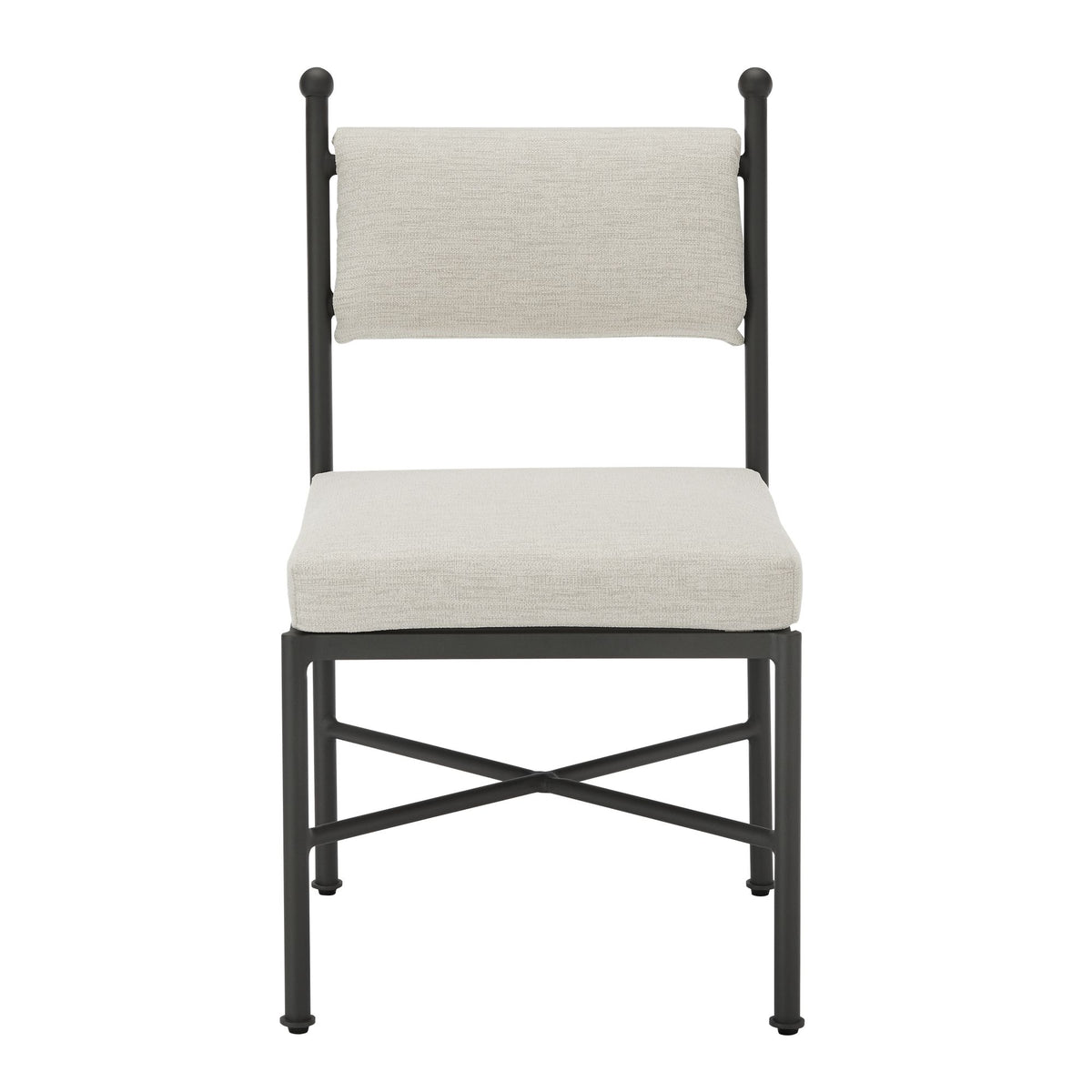 Leni - Outdoor Side Chair With Cushions And Powder Coated Aluminum Frame (Set of 2) - Moonveil / Warm Gray