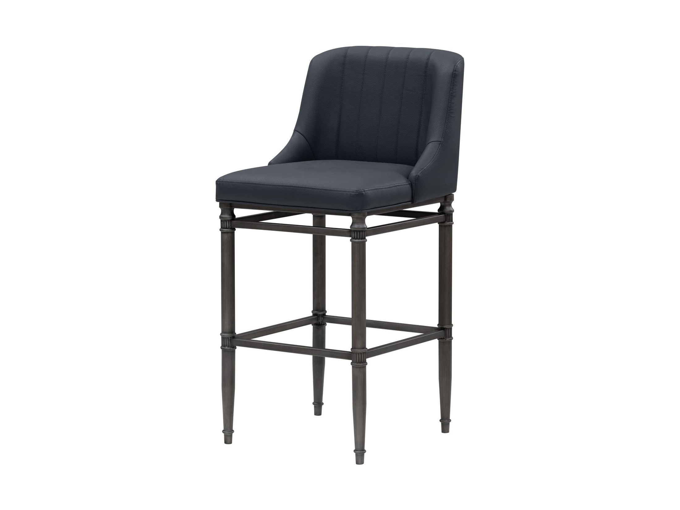 Marvin - Steel Frame Faux Leather Upholstered Bar Height Barstool