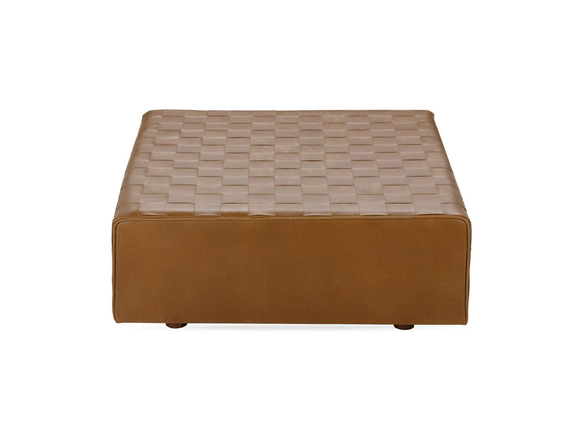 Bridgitte - Leather Square Ottoman - Autum Maple