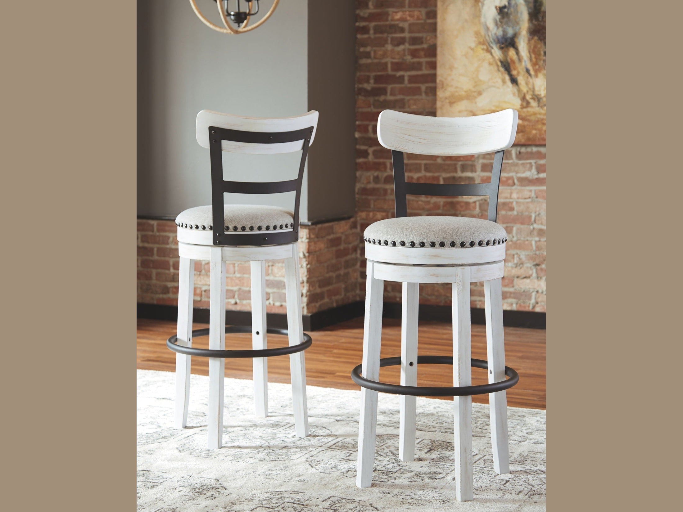 Valebeck - Tall Upholstered Swivel Barstool