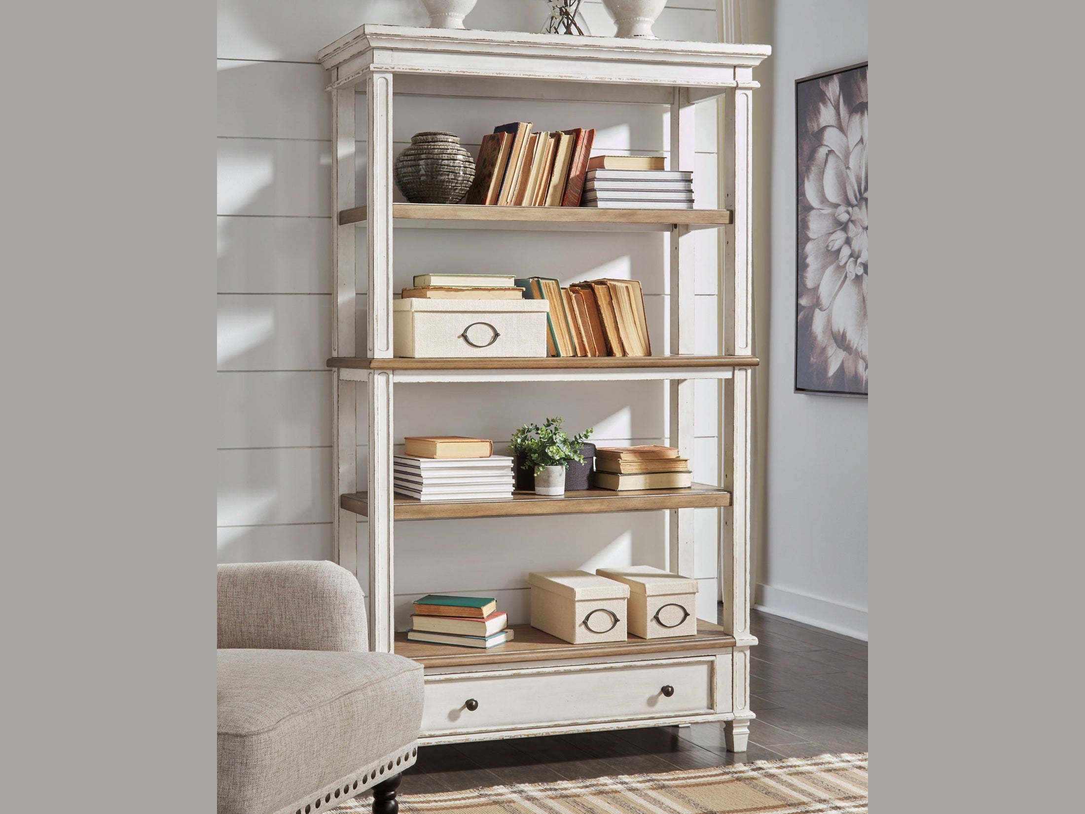 Realyn - Bookcase - Brown / White