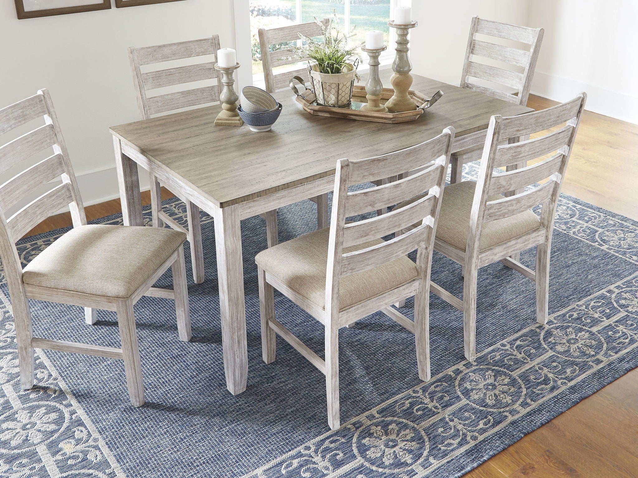 Skempton - Dining Room Table Set (Set of 7) - White