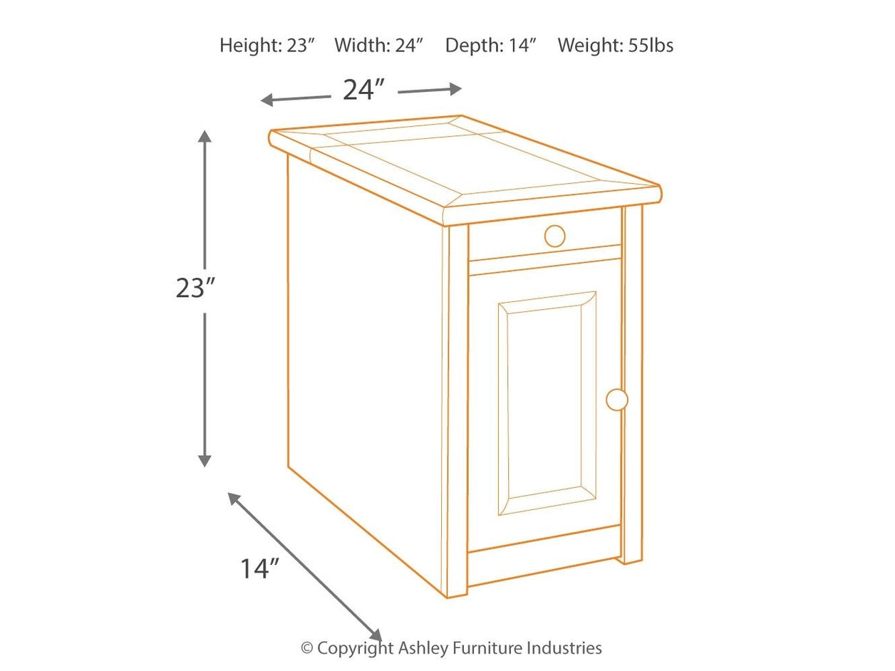Tyler Creek - Chair Side End Table - Grayish Brown / Black