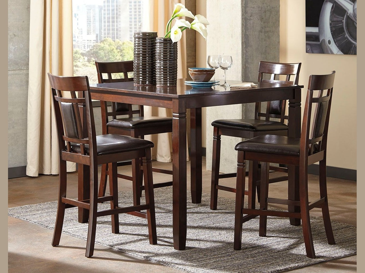 Bennox - DRM Counter Table Set (Set of 5) - Brown