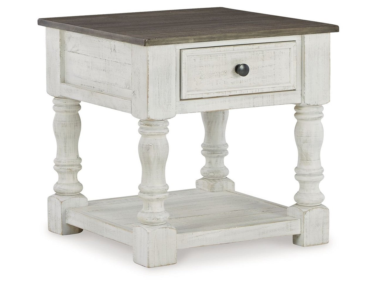 Havalance - Square End Table - White / Gray