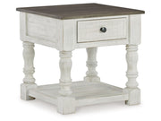 Havalance - Square End Table - White / Gray