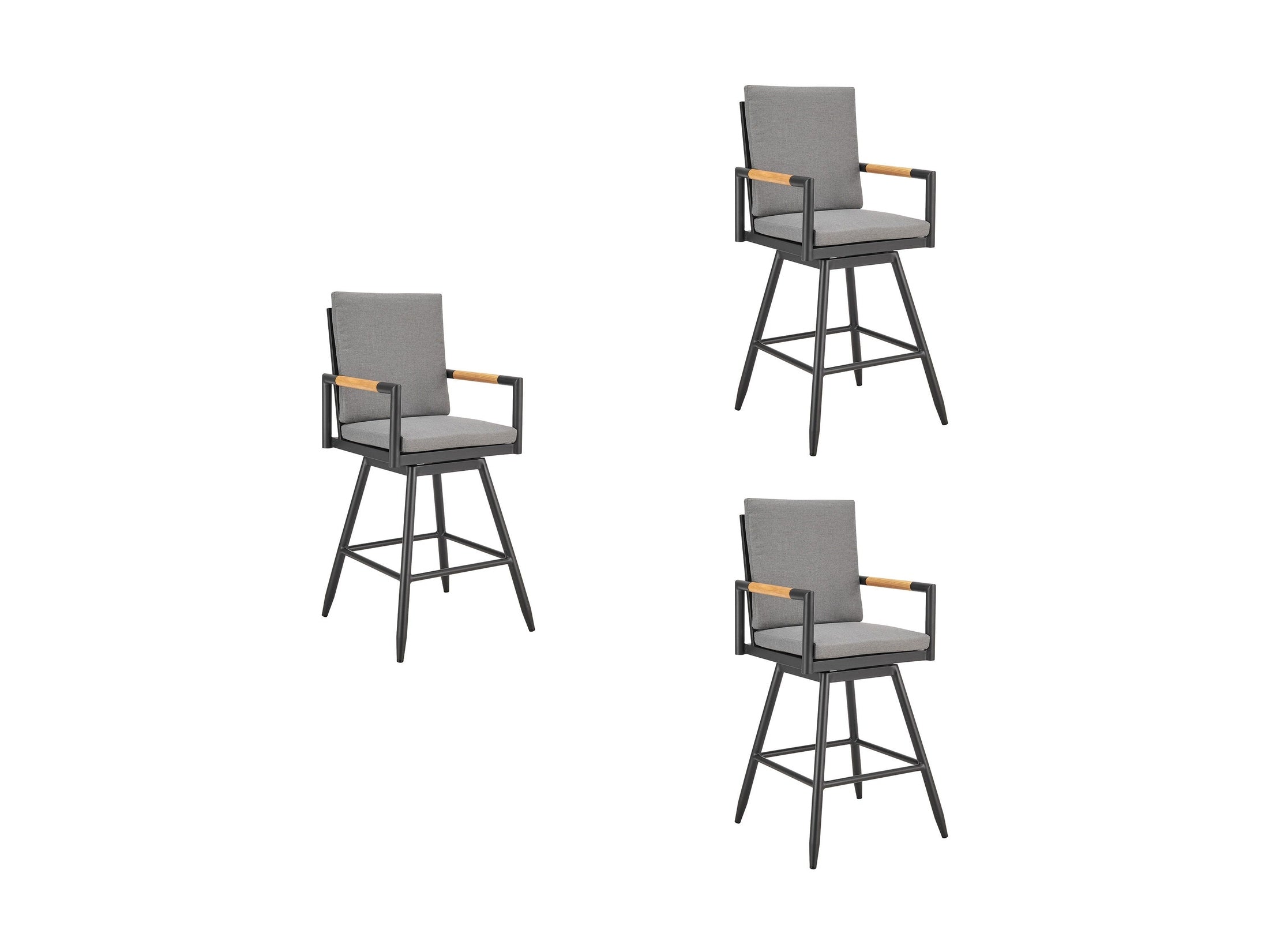 Crown - Outdoor Patio Swivel Bar Stool Set
