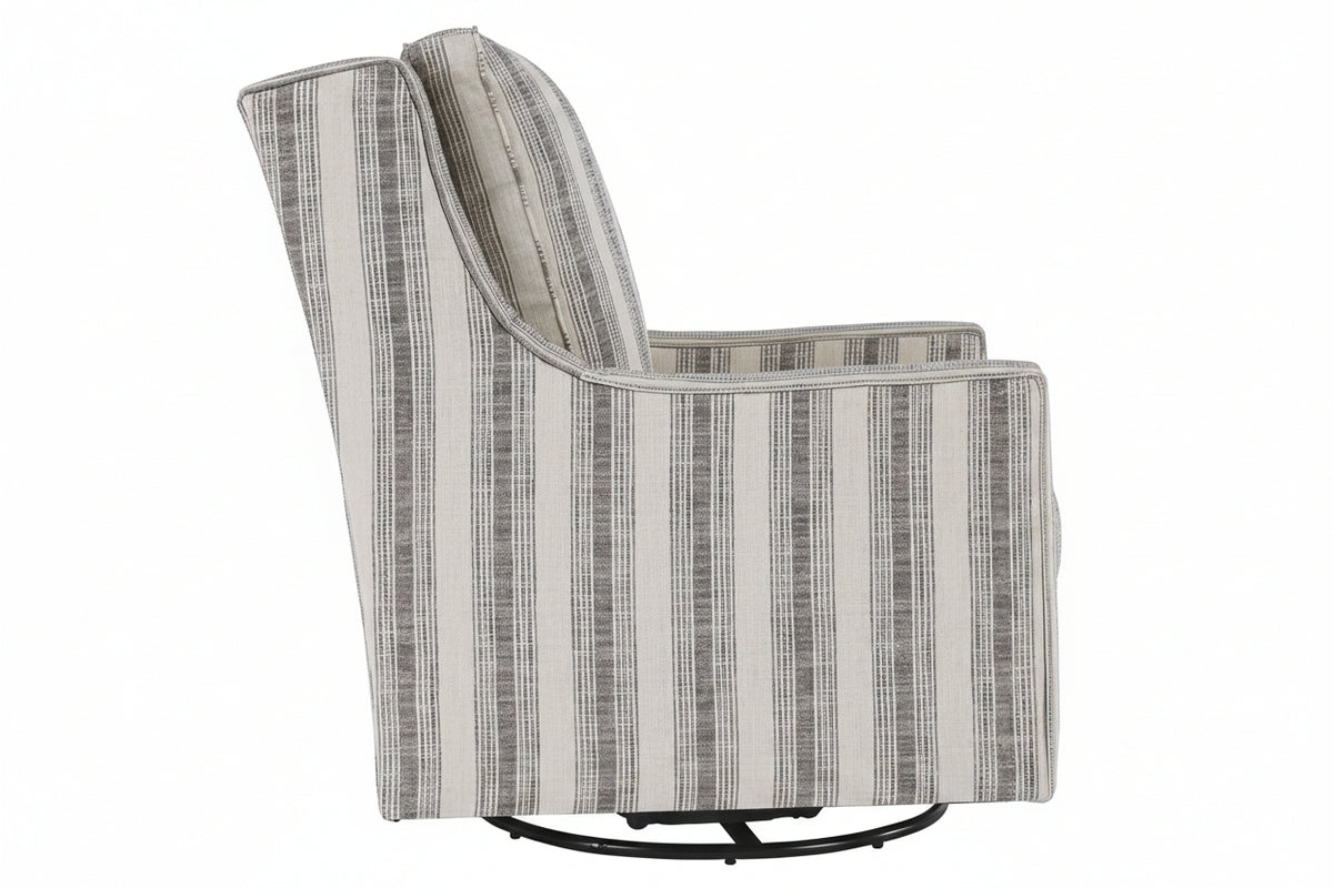 Striped armchair with a white background
