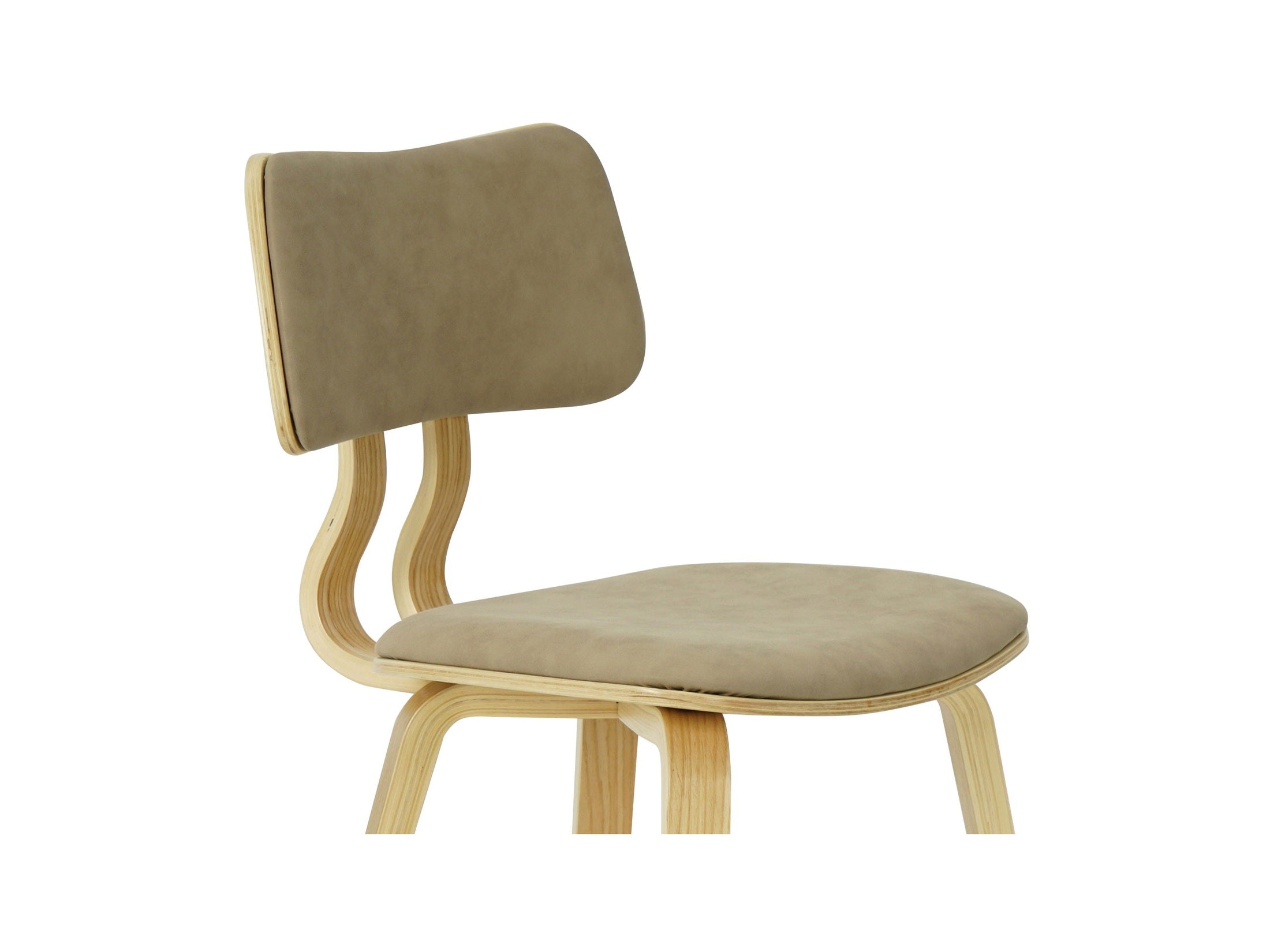 Jaguar - Curved Back Wood Dining Chair With Faux Leather Seat