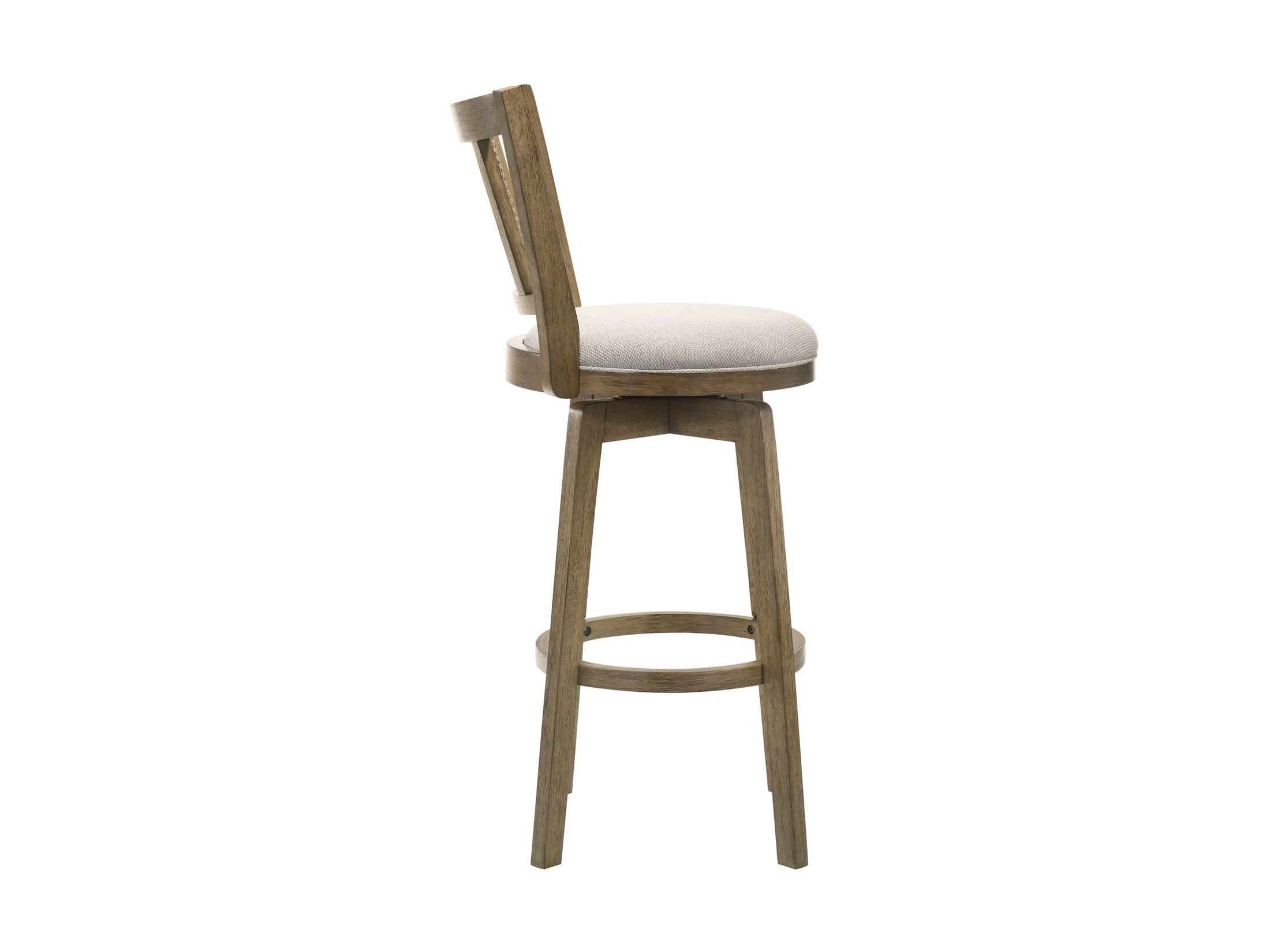 Isla - 30" Putty Brown Bar Height Rubberwood Swivel Barstool