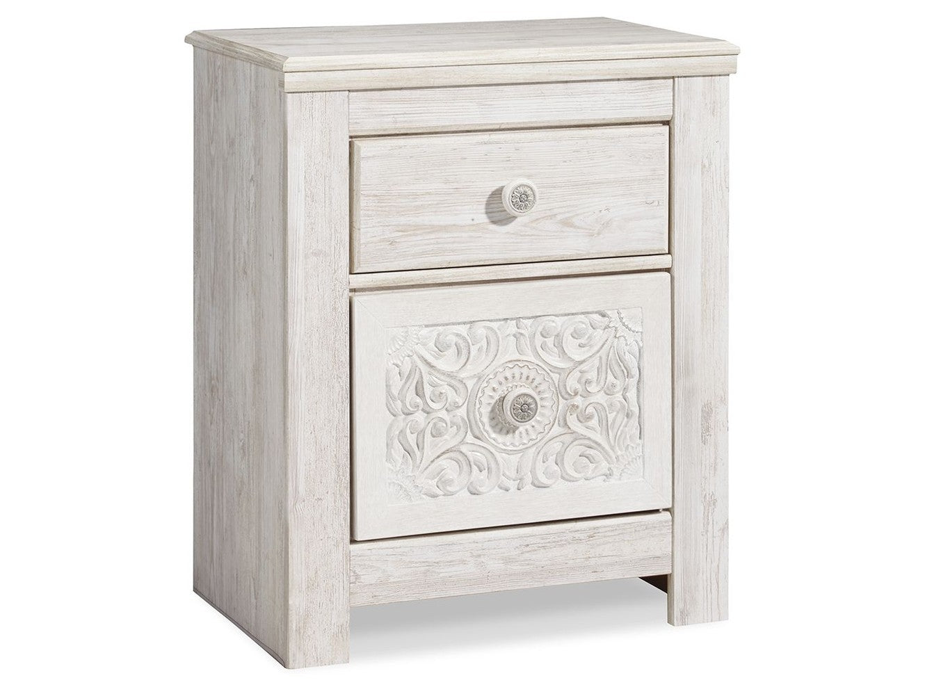 Paxberry - Two Drawer Night Stand - Whitewash