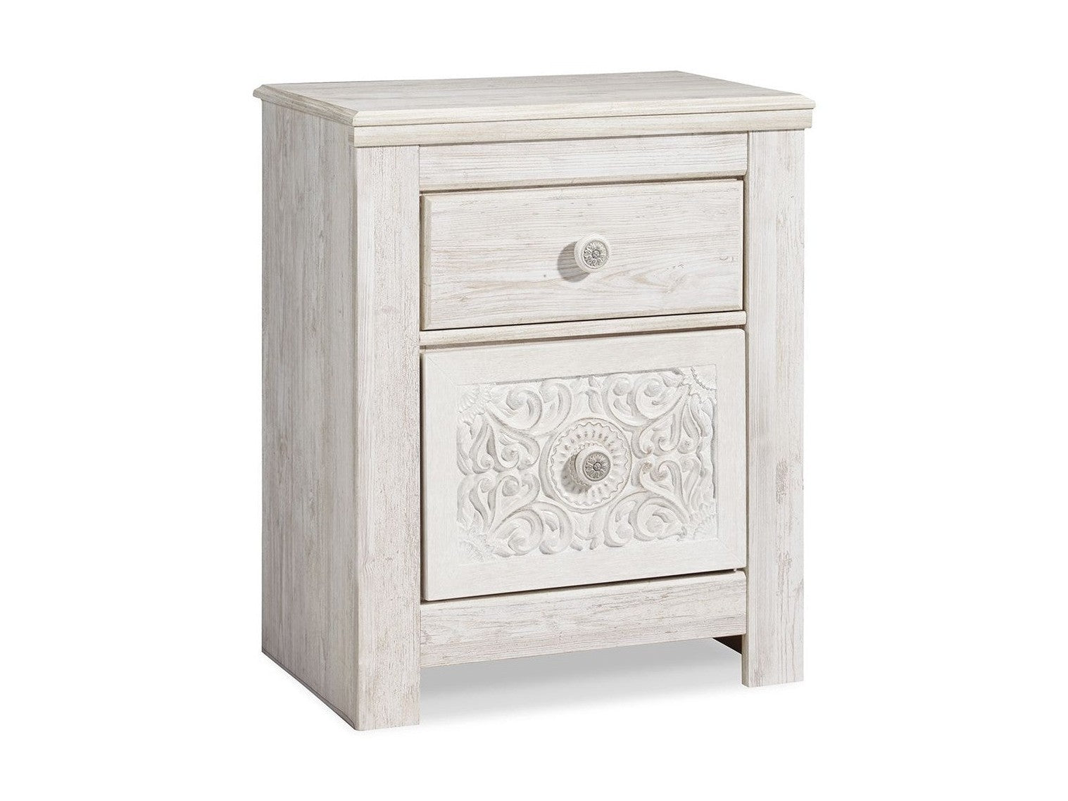 Paxberry - Two Drawer Night Stand - Whitewash