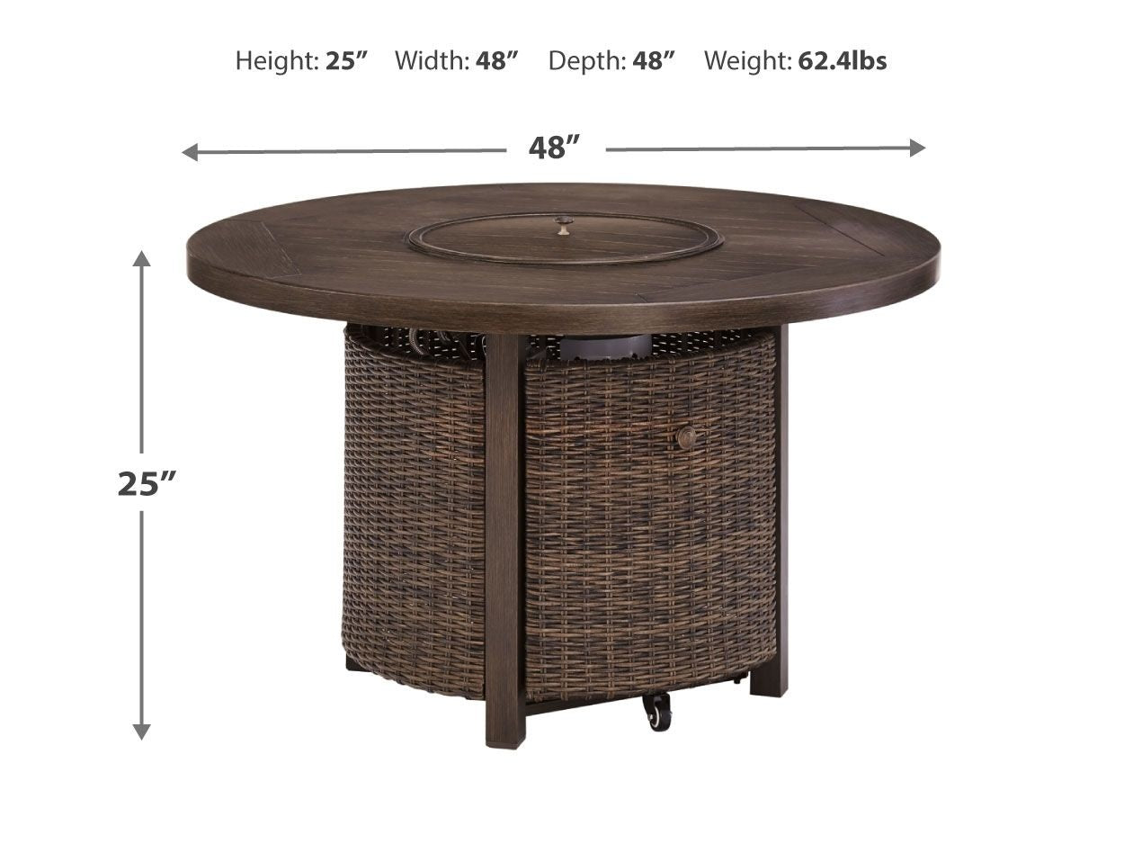 Paradise Trail - Round Fire Pit Table - Medium Brown