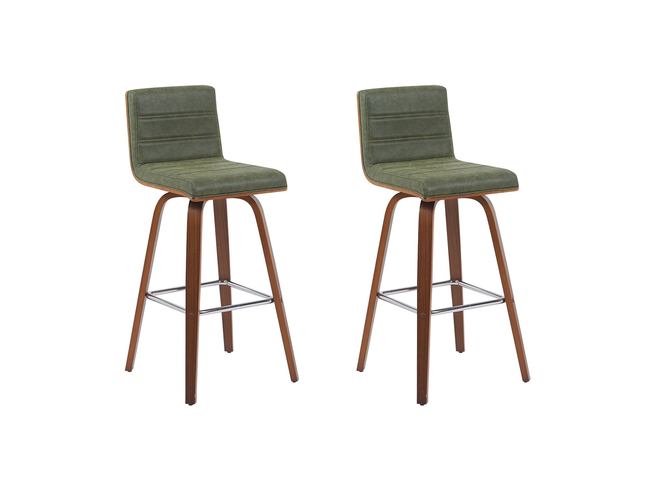 Vienna - Modern Swivel Bar Height Stool - Walnut Finished Wood Frame