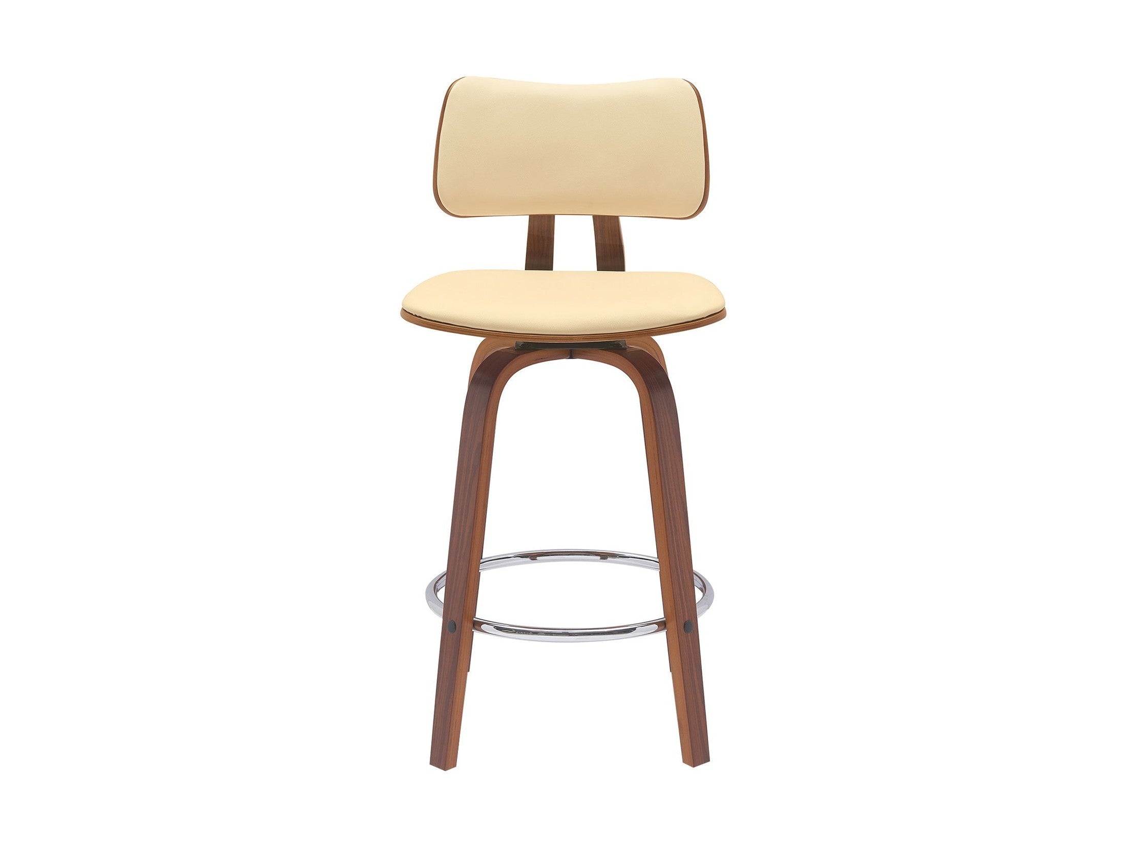 Pico - Swivel Walnut Wood Faux Leather Stool