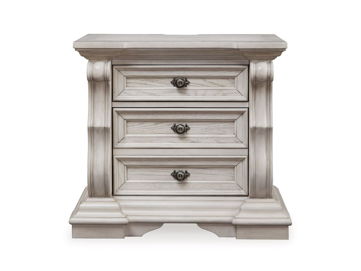 Bruchandi - Three Drawer Night Stand - Antique White