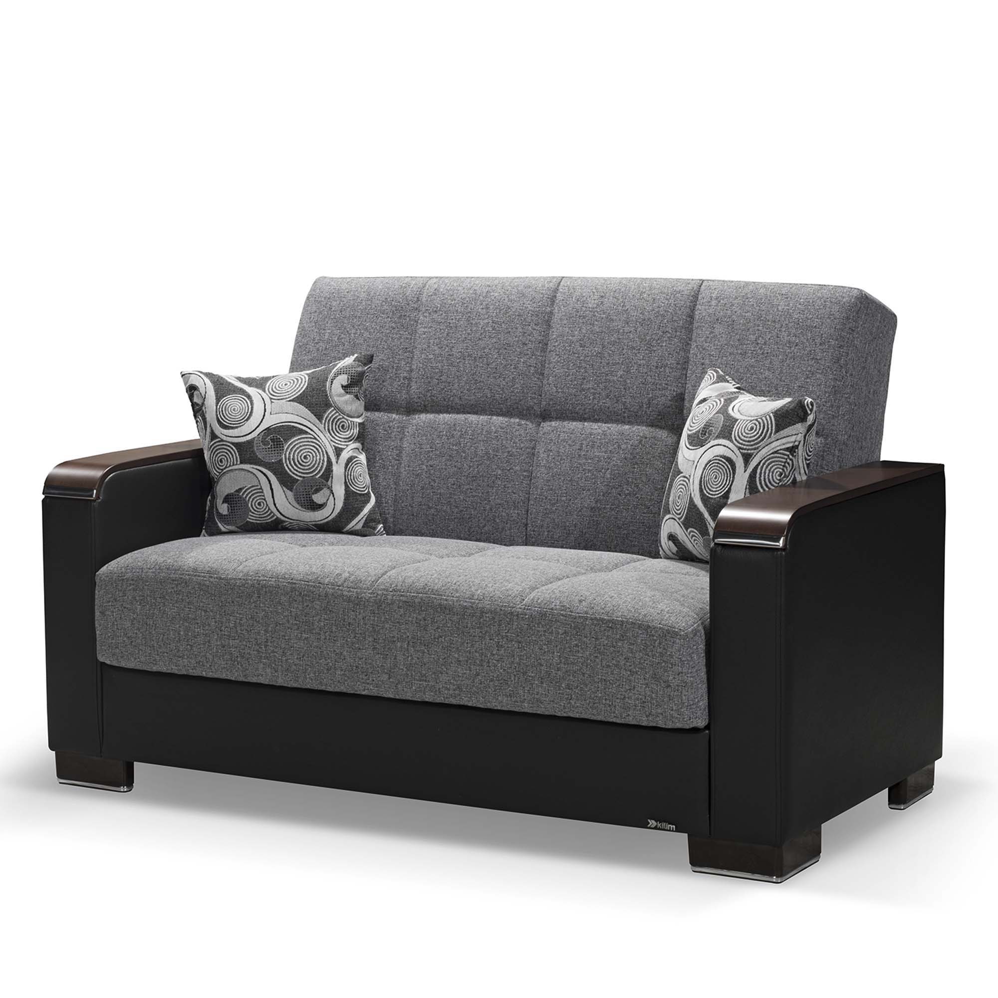 Ottomanson Armada X - Upholstered Convertible Wood Trimmed Loveseat With Storage