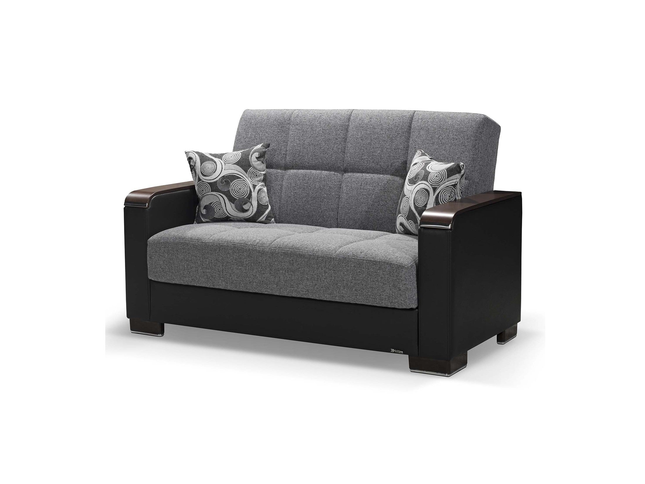 Ottomanson Armada X - Upholstered Convertible Wood Trimmed Loveseat With Storage