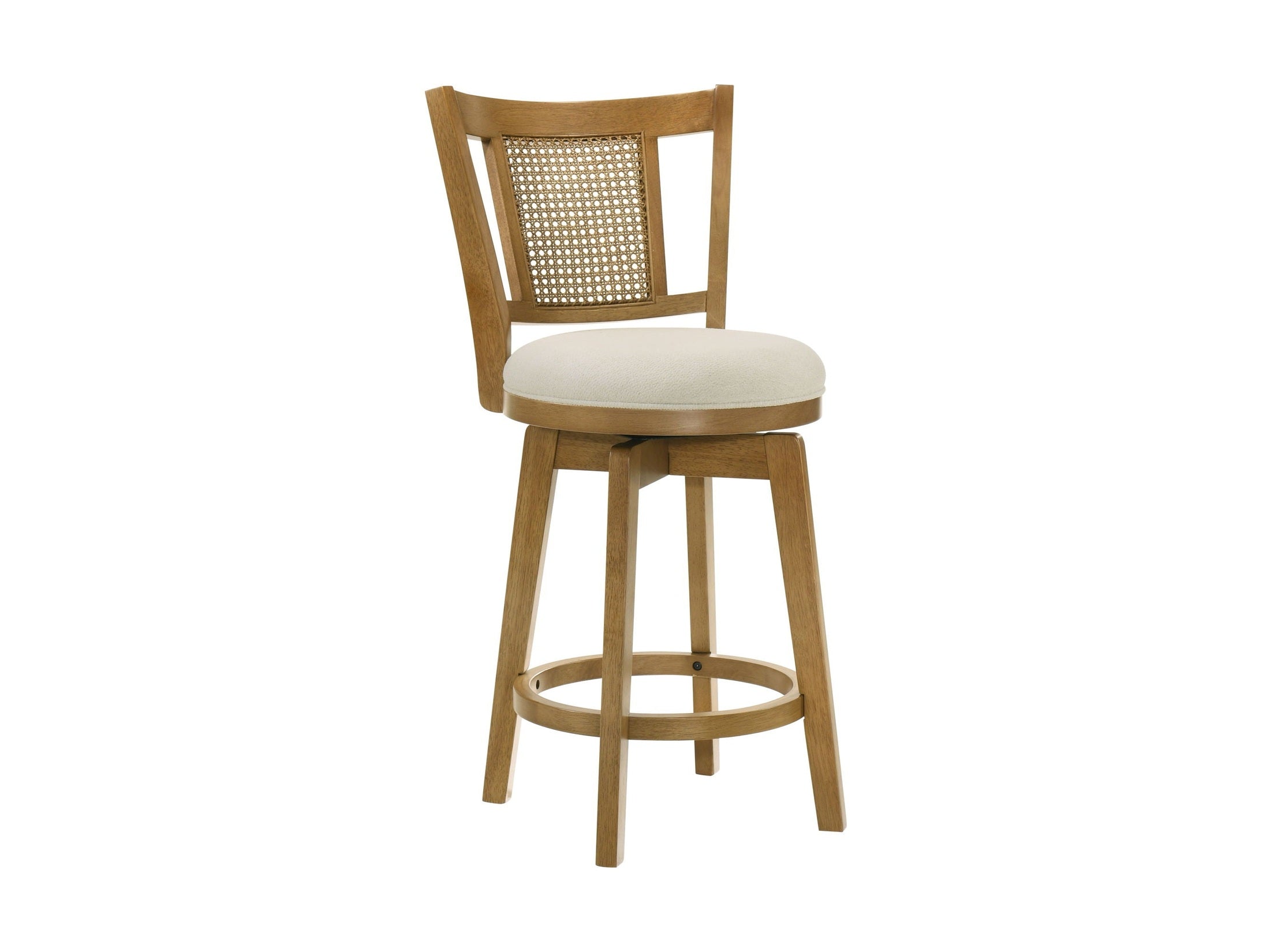 Isla - 26" Amber Glow Counter Height Rubberwood Swivel Barstool