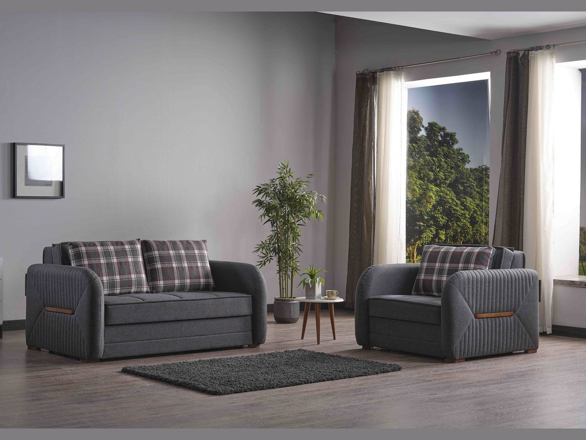 Ottomanson Speedy - Upholstered Convertible Loveseat With Storage