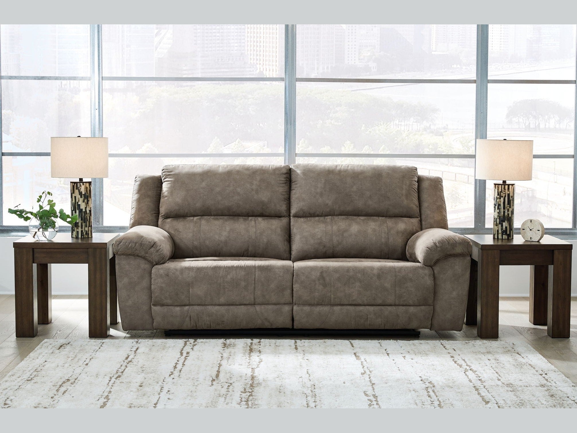 Laresview - 2 Seat Reclining Sofa - Fossil