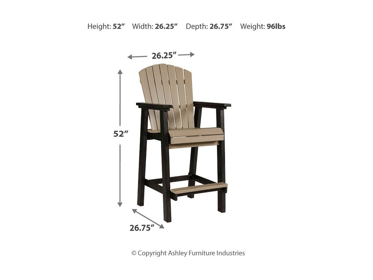 Fairen Trail - Tall Barstool (Set of 2) - Black / Driftwood