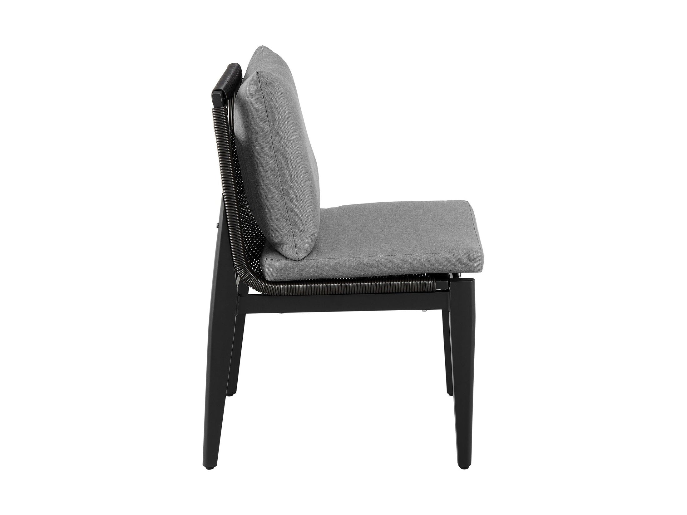 Cayman - Outdoor Patio Dining Chairs In Aluminum With Gray Cushions - (Set of 2)
