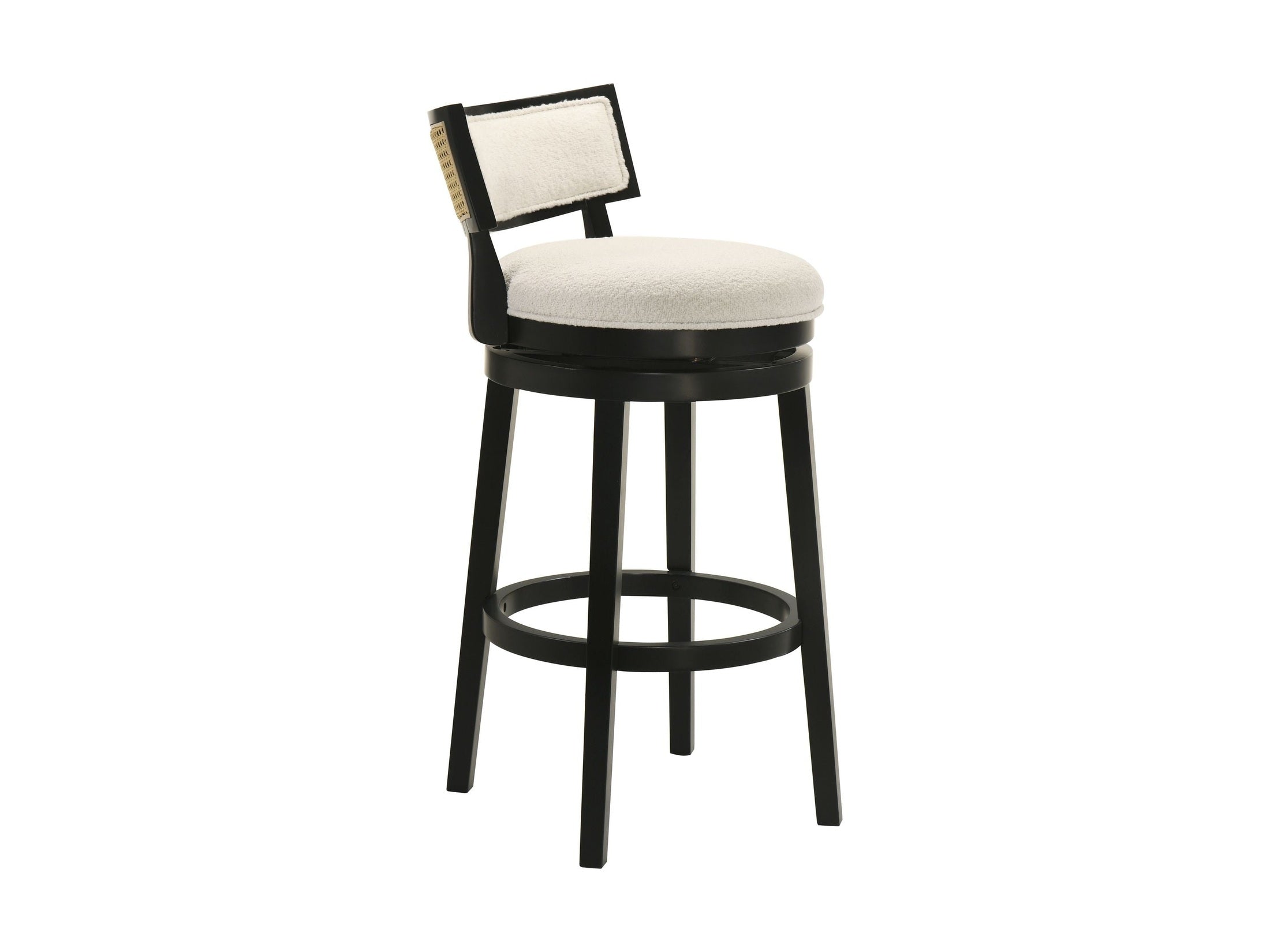 Noely - Modern Farmhouse Swivel Wood Bar Height Kitchen Bar Stool